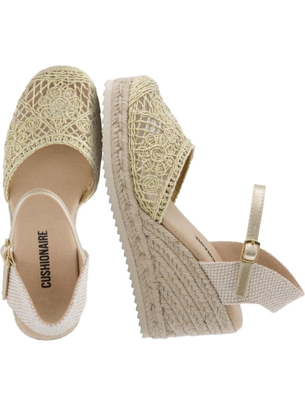 Stylish Women's Closed Toe Wedge Espadrilles with Ankle Strap & Cushioned